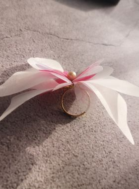 原创小众设计宫廷舞蹈蝴蝶开口戒指新中式中国古风指环森系甜美