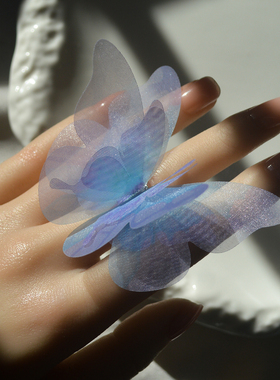 新款仙女森系可调节蝴蝶开口戒指超仙指环设计感舞蹈跳舞直播网红