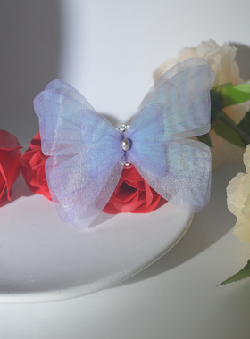 10CM超大蝴蝶戒指指环开活口甜美表演出复古风手工设计感小众饰品