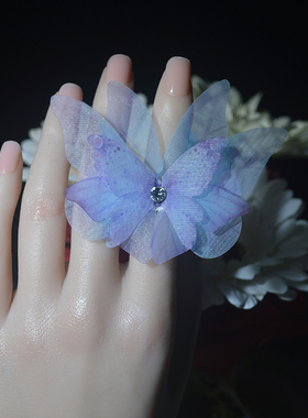 古风独特蝴蝶开口戒指女小众设计高级感指环汉服旗袍国潮百搭手饰