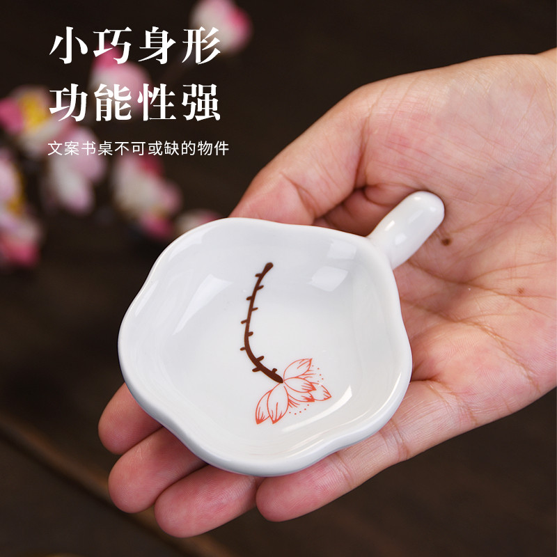 成竹堂墨碟陶瓷多功能水碟小号毛笔架子盛墨装墨笔添笔搁砚台笔洗墨盒墨池国画墨盘书法初学者工具用品免洗,淘宝优惠券,粉丝福利购,淘宝优惠卷