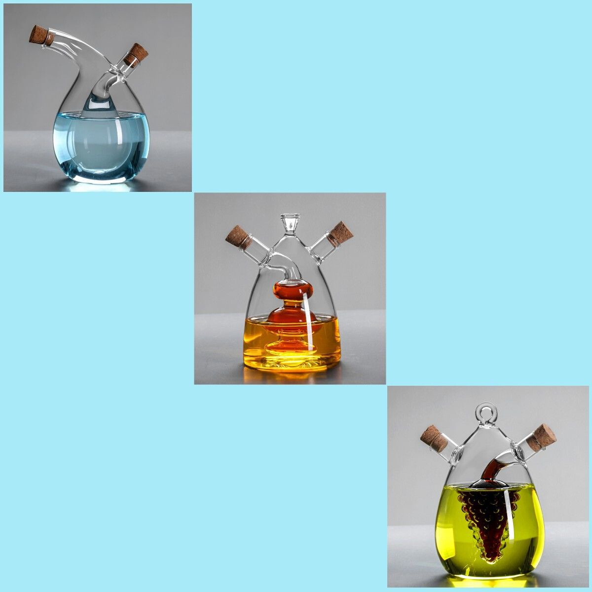 新款创意油瓶二合一玻璃油壶调味瓶酱油醋调料瓶油醋瓶家用调料罐 - 图2