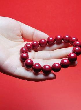 朱砂手串男女天然原矿正品保真紫金砂辰砂手链高档礼物特级本命年