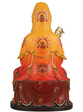 新品台湾彩绘观音菩萨佛像纯铜仿古佛像家居供奉R南海观音佛像禅