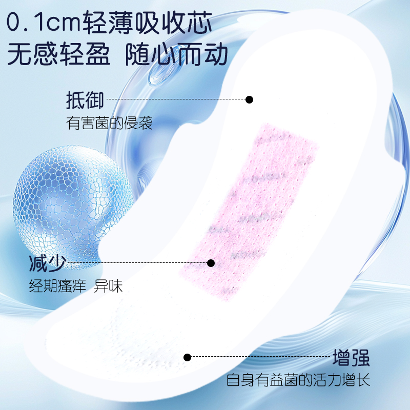 白色森林康佰利卫生巾日用夜用超薄透气学生少女姨妈巾套装组合装