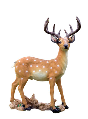 户外庭院花园林仿真动物装饰摆件树脂玻璃钢仿R真梅花鹿雕塑摆件