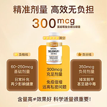 VCMIX补硒免疫力晒片天然有机硒蔓越莓[50元优惠券]-寻折猪