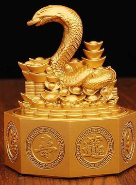 蛇年聚宝盆摆件十二生肖吉祥物客厅酒柜玄关旺宅装饰工艺品礼物