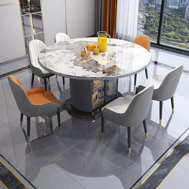 岩板餐桌椅组合现代简约轻奢可伸缩带储物柜家用小户型折叠吃饭桌,淘宝优惠券,粉丝福利购,淘宝优惠卷