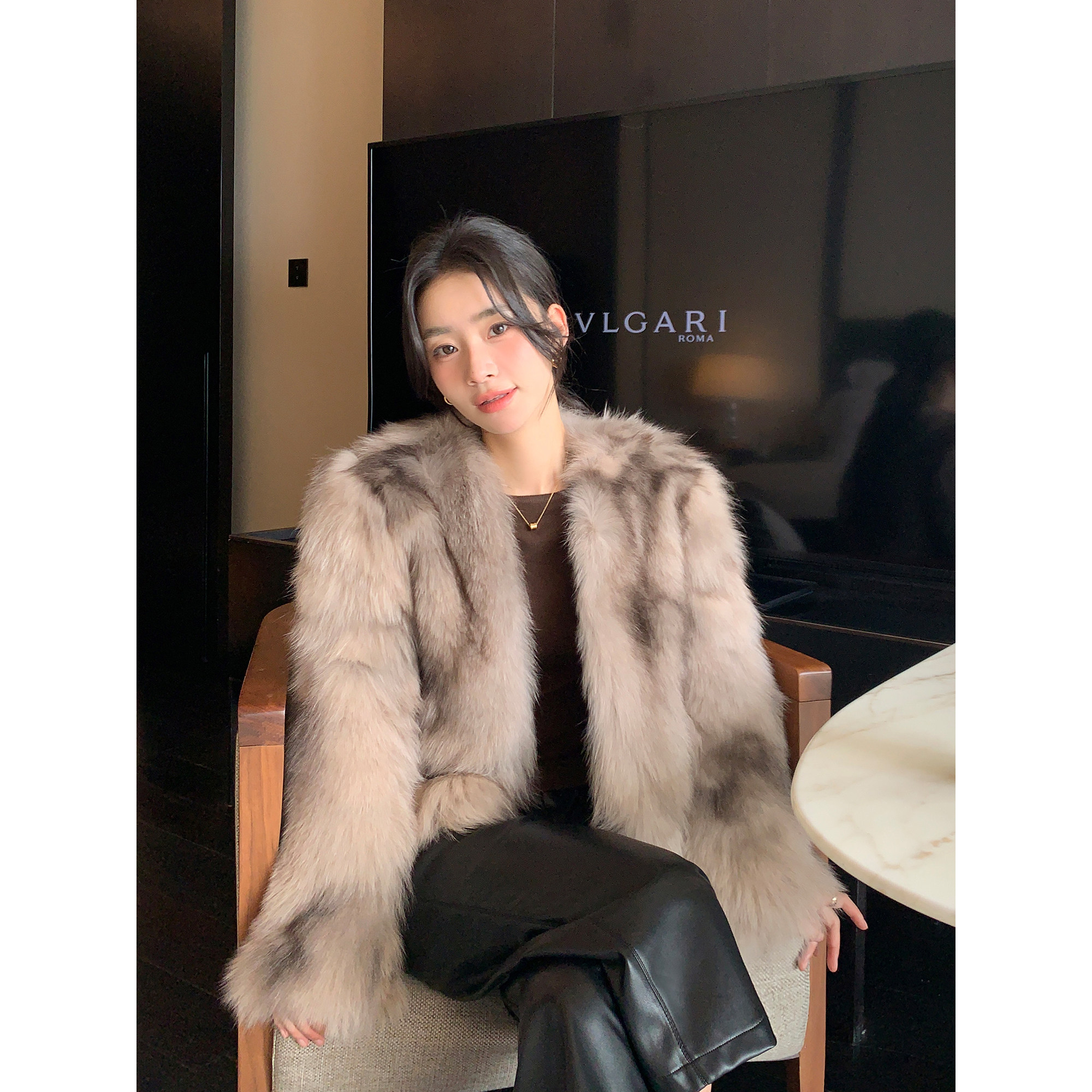 Maven Lin【现货6.5折】高级感八分直筒皮裤女加绒高腰pu皮休闲裤,淘宝优惠券,粉丝福利购,淘宝优惠卷