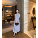Maven Lin Elegant, minimalist, lightweight and fine crafted dress ramie vest, halterneck ແບບວັນພັກຍາວ