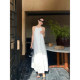 Maven Lin White Tea Lyocell Resort Style Halter Dress ແມ່ຍິງແບບງ່າຍດາຍໂບໂບອີນໂບໄຮເດຣດ Suspender Dress