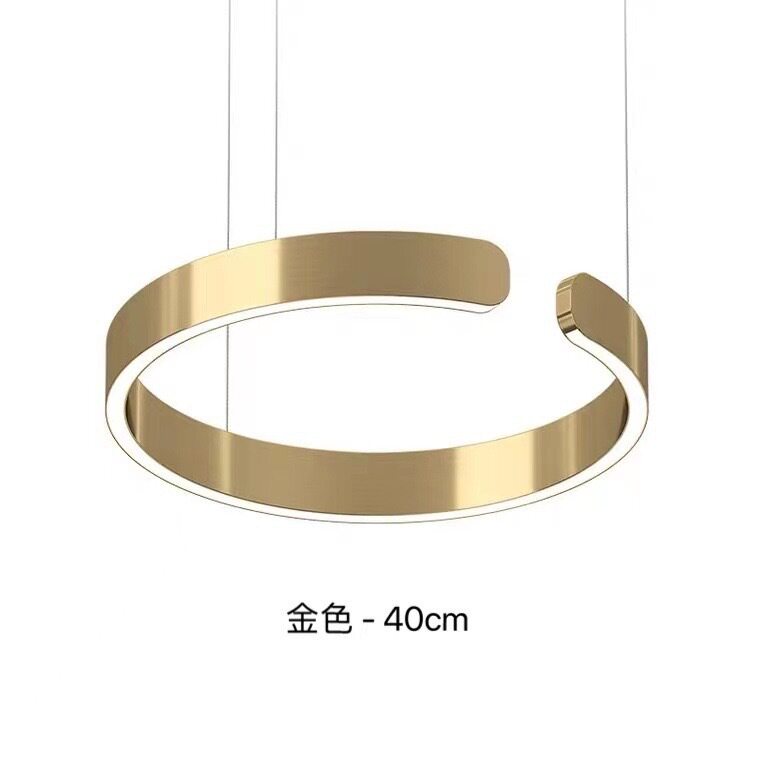 Nordic simple living room chandelier Italian creative light luxury hotel exhibition hall ring ring C-shaped restaurant bar chandelier