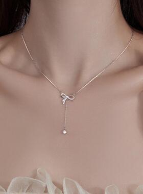 MaisonCleoS925纯银蝴蝶结项链