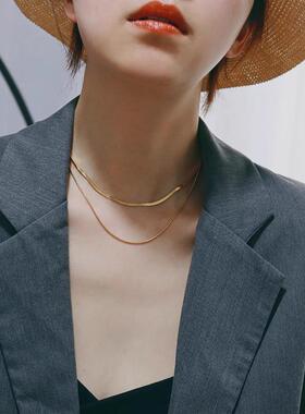 MaisonCleo蛇骨链双层锁骨链