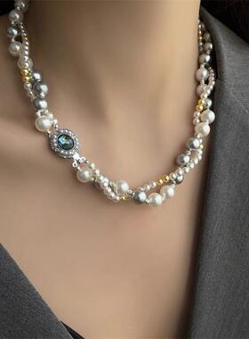 MaisonCleo双层珍珠毛衣链