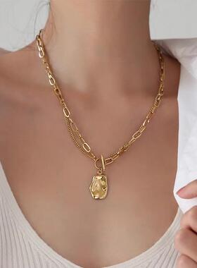 MaisonCleo双层OT扣叠戴卫衣链