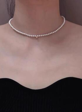 MaisonCleo小众复古珍珠锁骨链