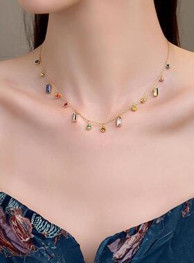 MaisonCleo彩色多巴胺项链女夏2026新款锁骨链小众设计个性