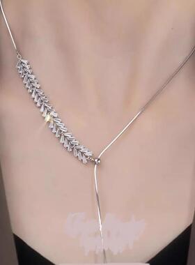 MaisonCleo麦穗锆石流苏锁骨链