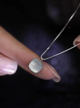 轻奢小众白贝母珍珠锁骨链女款