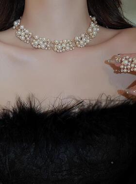 MaisonCleo珍珠锁骨链女款新款