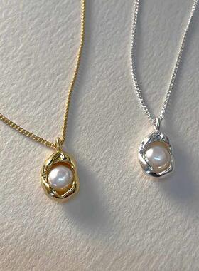 MaisonCleoS925纯银珍珠锁骨链