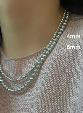 简约耐看百搭正圆珍珠锁骨链