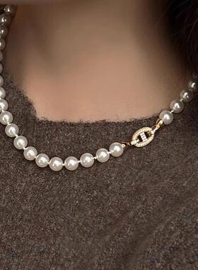 MaisonCleo轻奢珍珠锁骨链女