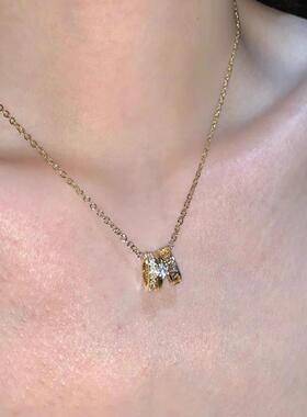 MaisonCleo镶钻罗马三环锁骨链