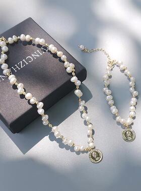 MaisonCleoS925纯银珍珠锁骨链