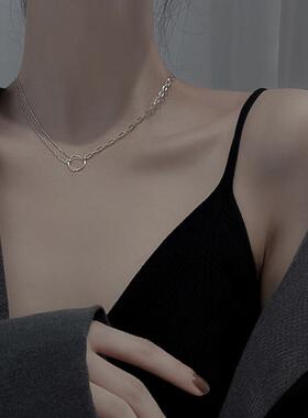 MaisonCleo小众圆环纯银锁骨链