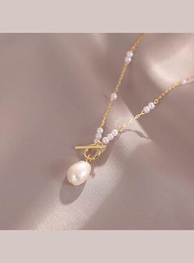 MaisonCleo大颗珍珠锁骨链新款
