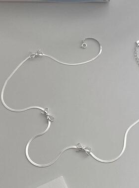 MaisonCleo蝴蝶结纯银锁骨链