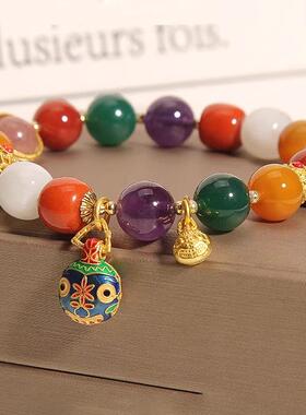 MaisonCleo多宝手串吞金兽吊坠手链南红玛瑙串珠草莓晶招财转运