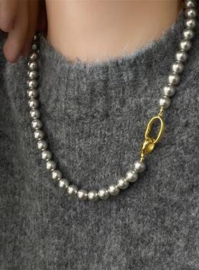 MaisonCleo秋冬珍珠毛衣链轻奢