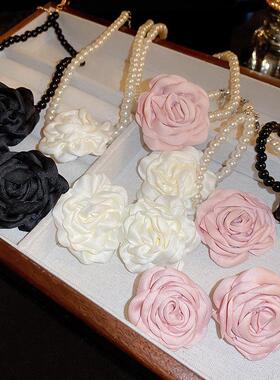 MaisonCleo甜美布艺山茶花朵项链