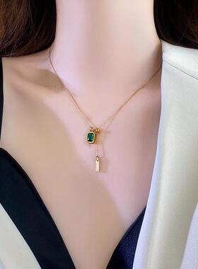 MaisonCleo祖母绿方糖锁骨链