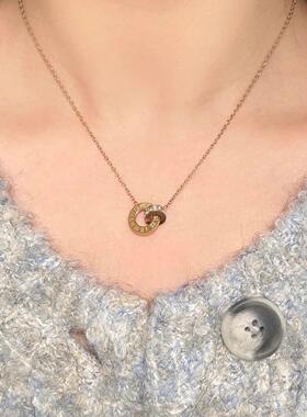 MaisonCleo镶钻幸运圆环锁骨链