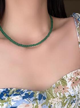 新中式玉髓玛瑙显白串珠锁骨链