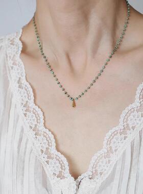 MaisonCleo滴油绿松珠锁骨链