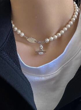 S925纯银星球珍珠毛衣链