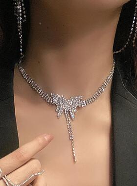 MaisonCleo满水钻蝴蝶项圈锁骨