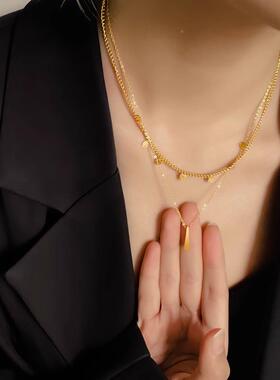 MaisonCleo椰树叶双层锁骨链