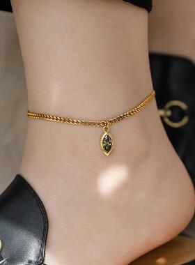 MaisonCleo锆石古巴链脚链