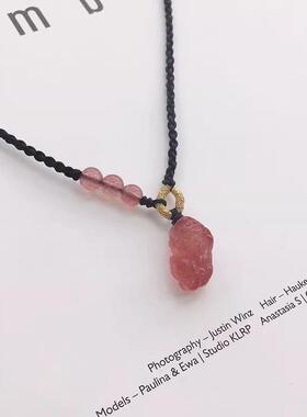 MaisonCleo貔貅水晶黑编绳项链