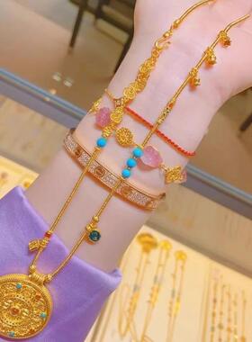 MaisonCleo古法烧蓝花丝毛衣链