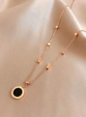 MaisonCleo数字镀金吊坠锁骨链