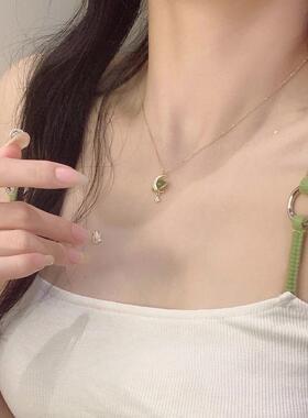 MaisonCleo925银和田玉锁骨链