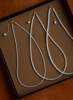 MaisonCleo正圆珍珠锁骨链新款